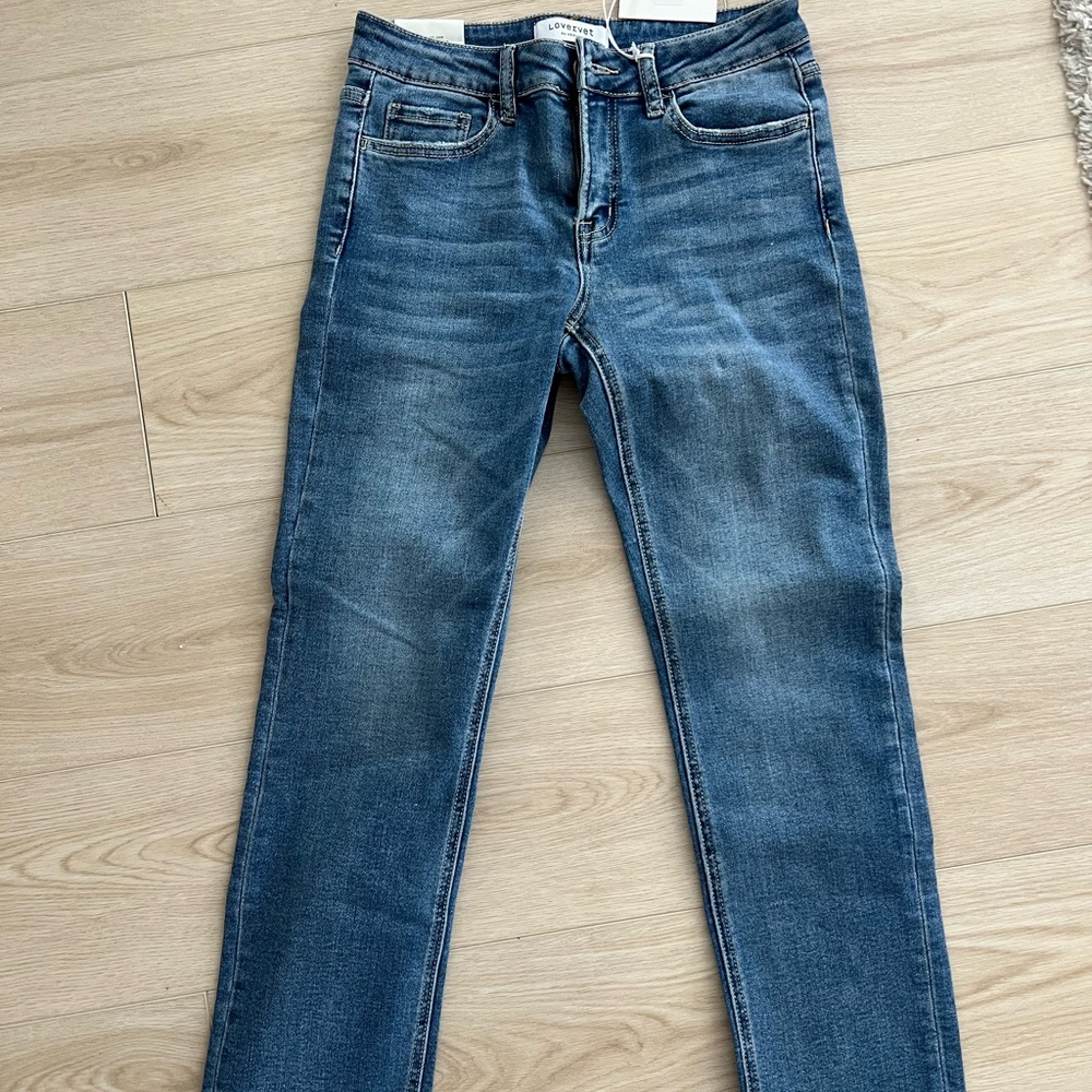 Lovervet by VERVET Mid Rise Slim Straight Blue Jeans / size 27